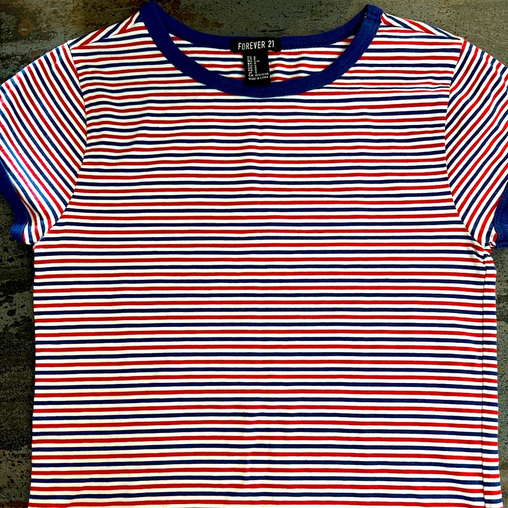 ❤️🤍💙🇺🇸FOREVER 21 Striped Top Tee⭐️